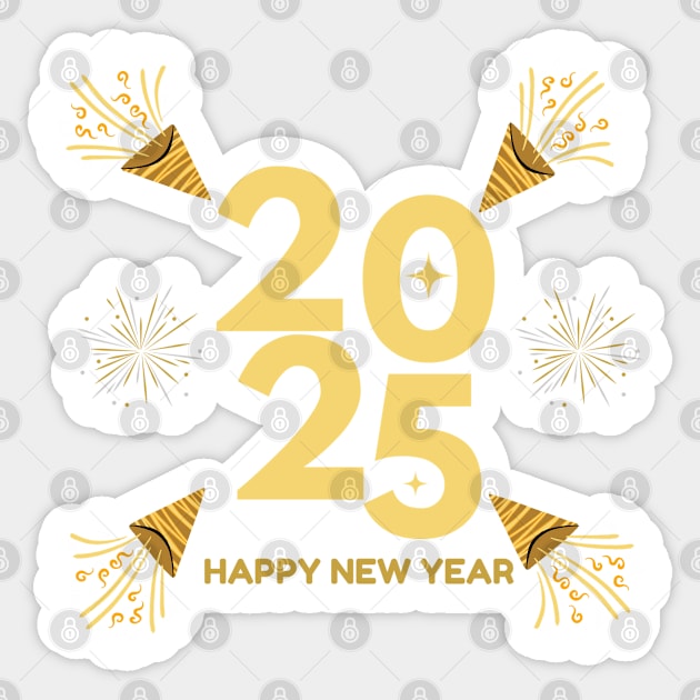 Happy New Year 2025 Sticker by Creatifly Graphic Tees